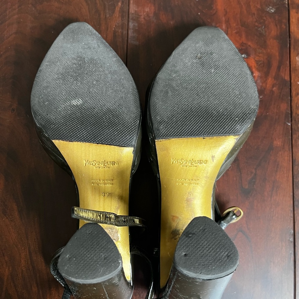 YSL Ankle Strap Patent Leather Heels, size 39 - Picture 7 of 9